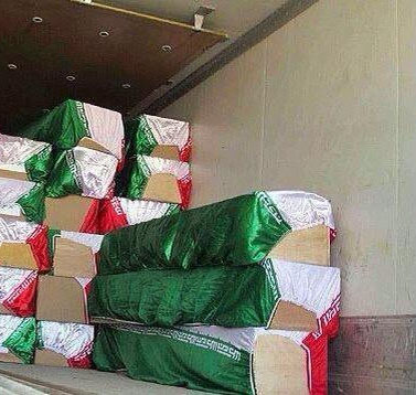 قادمة من جبهات إدلب .. شاحنة جثث تابعة للميليشيات الإيرانية تدخل الأراضي العراقية